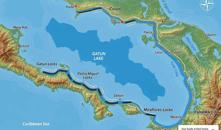 panama canal map